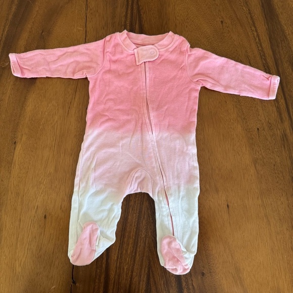Honest Baby Pink Ombre One Piece Footie Pajama, organic cotton,  size 0-3M - Picture 1 of 5